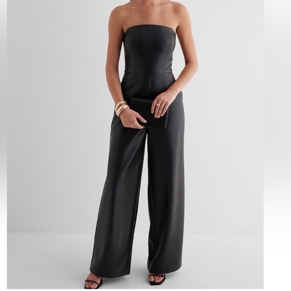 Express Black Strapless Jumpsuit